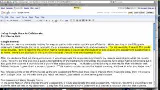Google Docs as a Collaborative Tool