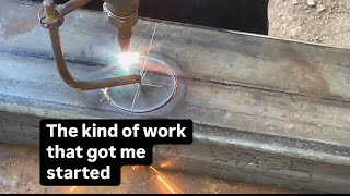 Welding repair on a hay spear.