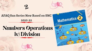 AFAQ Mathematics Class 2 Unit 2 Number Operations Division Sun Series New Single National Curriculum