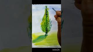 easy water colour landscape