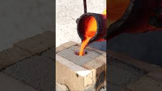 Melting Copper Wire into Axe - Bronze Casting
