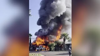 Trailer in front of Mesa home erupts in flames