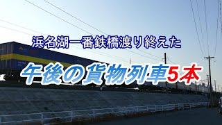 静岡県西部JR貨物記 2023/01/07 轟音とともに現れる午後の貨物列車5本 東海道本線