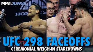 UFC 298 Full Fight Card Faceoffs | Ceremonial Weigh-Ins | MMA Junkie