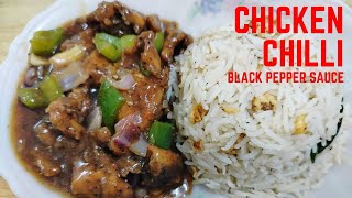 Chicken Chilli in Black Pepper Sauce || Chicken Chilli Recipe || Food Vlog 47