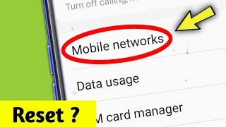 How to Reset Mobile Networks in Samsung A series phone