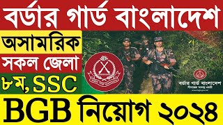 বর্ডার গার্ড বাংলাদেশ বিজিবি অসামরিক পদে নিয়োগ বিজ্ঞপ্তি ২০২৪-BGB Civilian Job Circular 2024