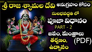 శ్యామలా నవరాత్రుల పూజ సులభ పద్ధతి| Shyamala Devi Navaraathrula Pooja Vidhanam-PART 2