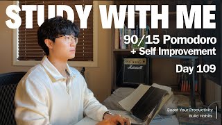 12h Study with Me 📚| Pomodoro 90/15 + Self Improvement Breaks