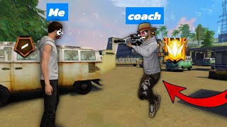 FIRST TIME PLAYING FREE FIRE BUT I HIRE A GRAND MASTER COACH!