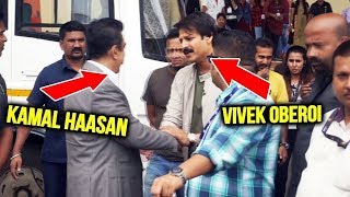 Kamal Haasan With Vivek Oberoi During Promotions Of Vishwaroopam 2