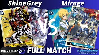 ShineGreymon Ruin Mode Turbo VS MirageGaogamon | Digimon Card Game | BT15 Exceed Apocalypse