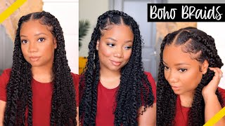 BOHO JUMBO BOX BRAIDS 🔥 EASY INSTALL! | Outre X-Pression Twisted Up Waterwave Fro