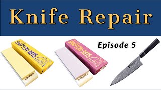 Chef knife repair and sharpening with Shapton M15 Ceramic Whetstone