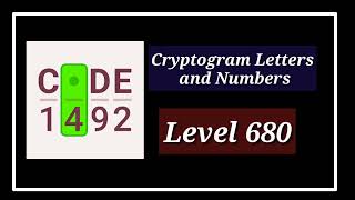 Cryptogram Level 680 Letters and Numbers