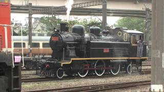 2011.5.2 HD台鐵 台北機廠 CK101蒸汽機車頭維修 生火試車 台鐵郵輪列車 參訪