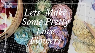 DIY Lace Flowers - Using Dyed Laces for Pretty Flowers - TUTORIAL