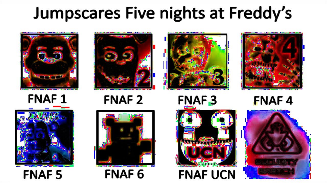 All FNAF Jumpscares INVERTED | FNAF 1, 2, 3, 4, SL, 6, UCN, VR, COD, AR ...