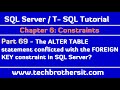 The ALTER TABLE statement conflicted with the FOREIGN KEY constraint in SQL Server-SQL Tutorial P69