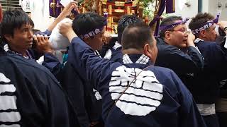 新宿　花園神社　大祭　宵宮　四町会合同渡御　神輿　2018.5.26