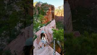 Hiking one of the most dangerous hikes in the U.S. 📍Angels Landing #travel