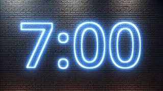 7 Minute Timer with Alarm | 420 Second Neon Countdown