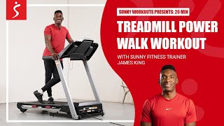 Treadmill Powerwalk Workout - Pace Walking to Burn Calories | 20 Minutes