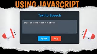Text to Speech using HTML, CSS & JavaScript | Complete Beginner Tutorial