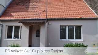 Rodinný dům RD 3+1 Slup okres Znojmo, zahrada, vodovod, kanalizace, ústřední plynové topení