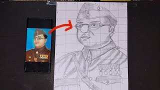 Netaji Subhash Chandra Bose Drawing,How to Draw Subhash Chandra Bose, Republic day