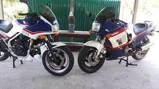 Honda 1985  VF500F Interceptor Vs. Kawasaki 1986 600R Ninja 🇺🇸