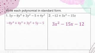 classifying polynomials
