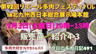 【多肉植物】【ガーデニング】【苗紹介】第92回リエール多肉フェスティバルin北九州西日本総合展示場本館の販売苗🌱の紹介です　多肉大好き！なりちゃんパパ　多肉奮闘記その491