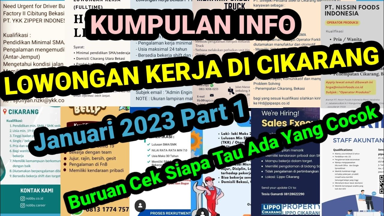 LOKER TERBARU HARI INI CIKARANG JANUARI 2023 PART 1 – LOWONGAN KERJA ...