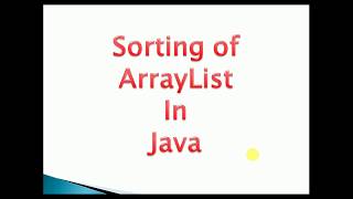 Sort ArrayList elements in java Program Code : Example