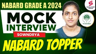 NABARD Grade A 2024 Mock Interview with Sowndarya | NABARD Grade A Result 2024