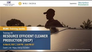 MSME Training Series #04: Resource Efficient Cleaner Production (RECP)