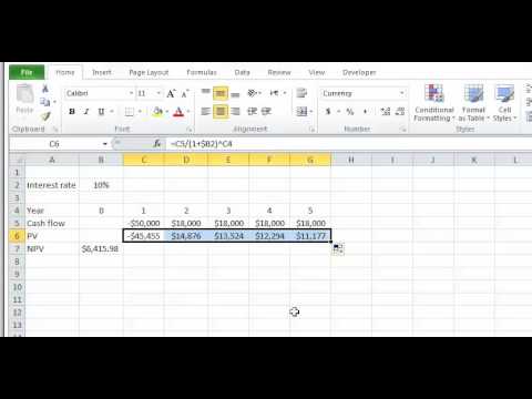 Lesson 3 video 3: NPV function in Excel Lesson 3 video 3: NPV function in Excel