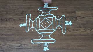 Mahashivratri rangoli design with dots