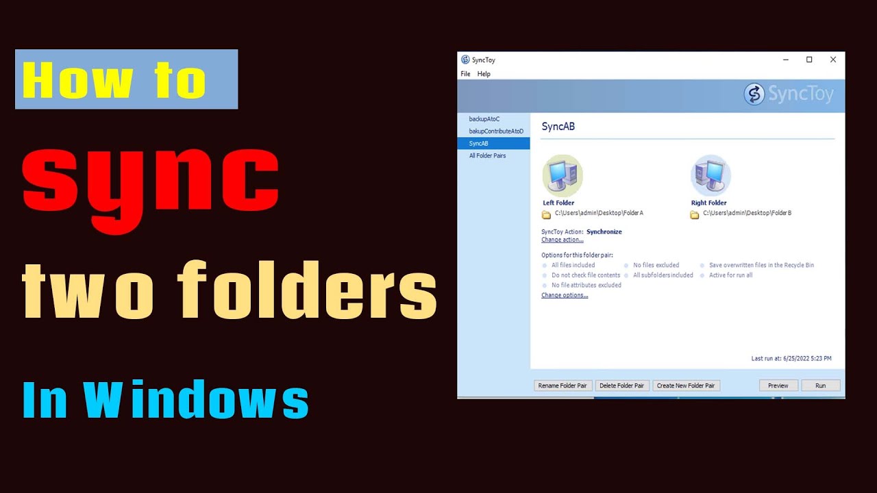 How To Sync Two Folders In Windows 10 - YouTube