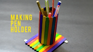 DIY - How to make a nice pen stand by ice cream stick. |Easy Crafts|
