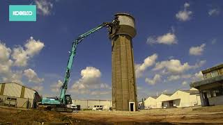 Kobelco SK400DLC water tower demolition in Valognes (France)