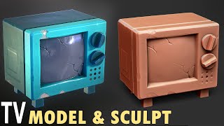 Stylized Television 3D modeling