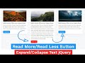 Read More/Read Less Button Using jQuery | How To Replace Text | Expand & Collapse Text