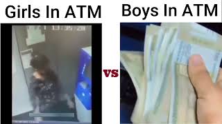 Girls in ATM💃 vs Boys in ATM😁😂😂 #tubelightmemes #girlsvsboys #bank #atm