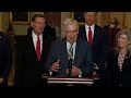 viral moment mcconnell responds after getting beat to lectern by schumer