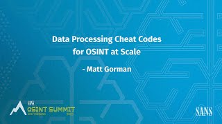 Data Processing Cheat Codes for OSINT at Scale