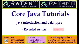 core java tutorials ||java intoduction ||online training|| by Mr. RATAN|| Class-4
