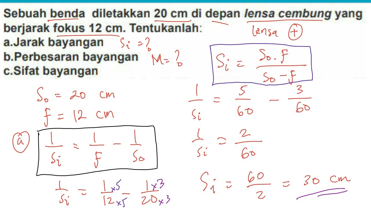 Menghitung Jarak Bayangan, Perbesaran Bayangan, Dan Sifat Bayangan ...