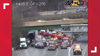 WATCH: Crash shuts down portion of the beltway in Maryland